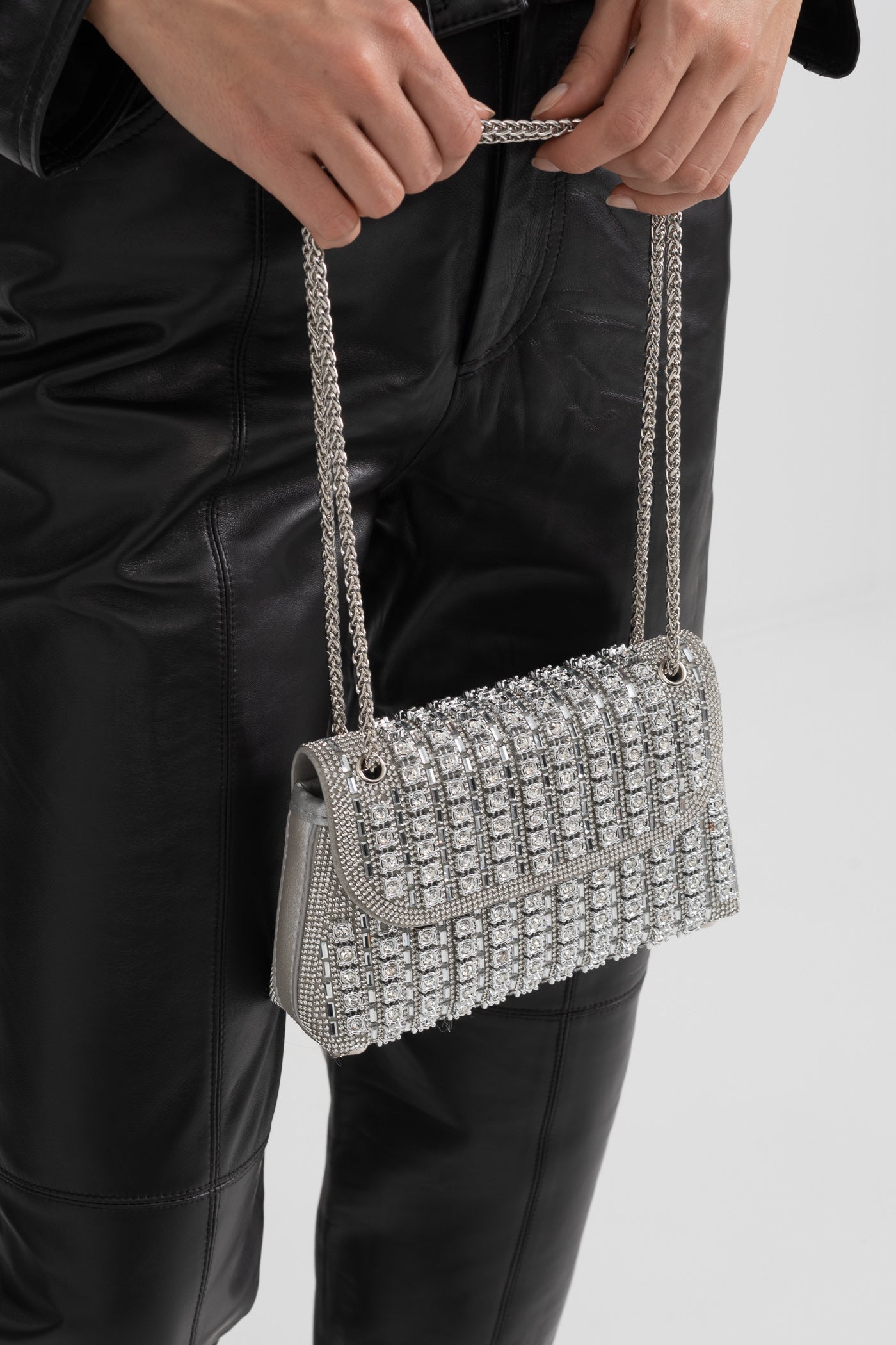 Damen Baguette Handtasche Mit Strassdetails | Elegant