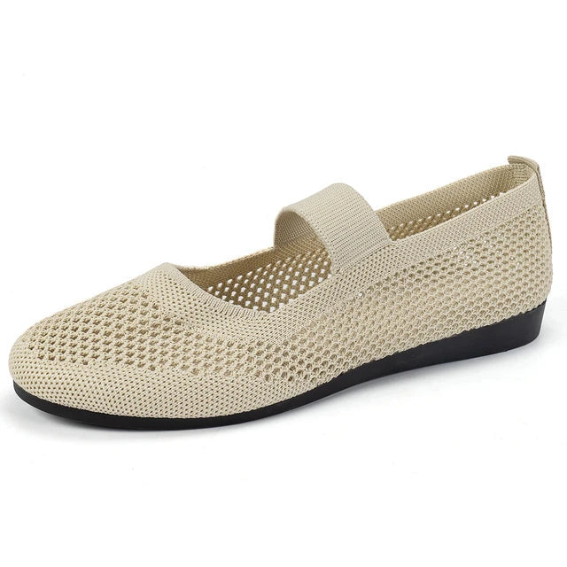 Damen Dirndl Ballerina Mesh Flats mit Riemchen Oktoberfest | Festlich