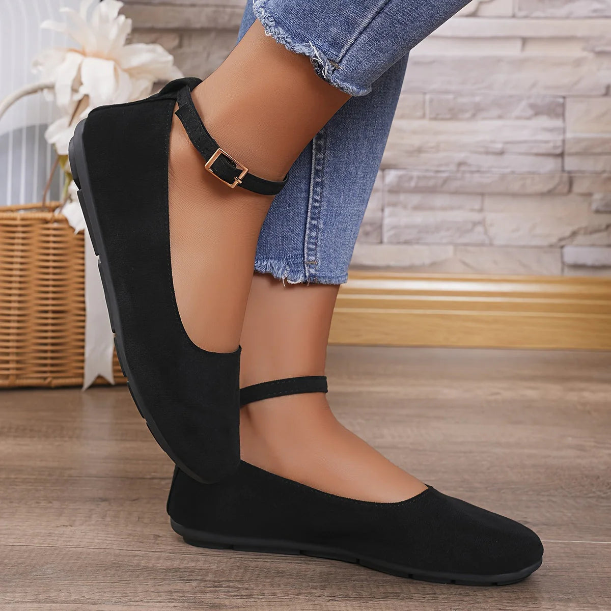 Damen Dirndl Ballerinas Oktoberfest | Riemchen