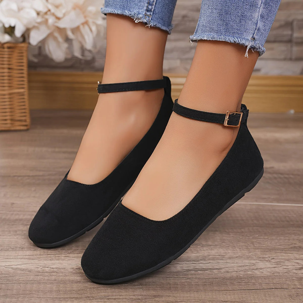 Damen Dirndl Ballerinas Oktoberfest | Riemchen