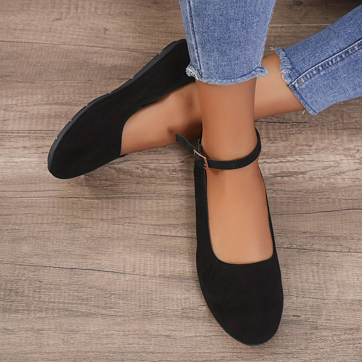 Damen Dirndl Ballerinas Oktoberfest | Riemchen