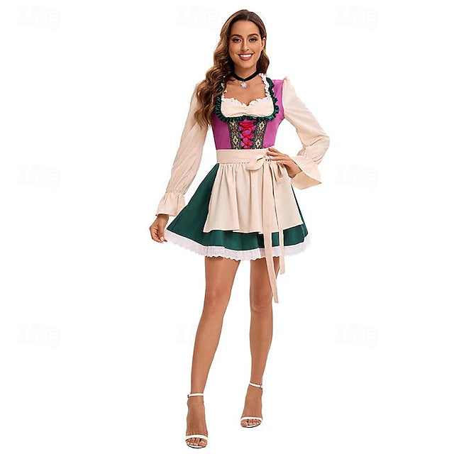 Damen Dirndl Kurzarm Mit Schürze | Oktoberfest