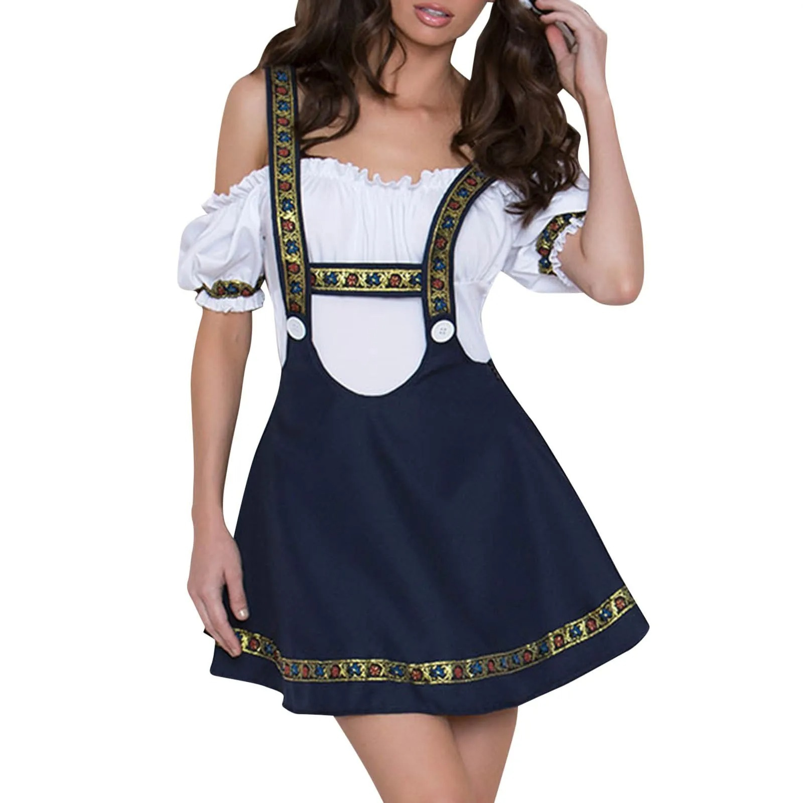Damen Dirndl Oktoberfest Kleid Mit Trägern | Festlich