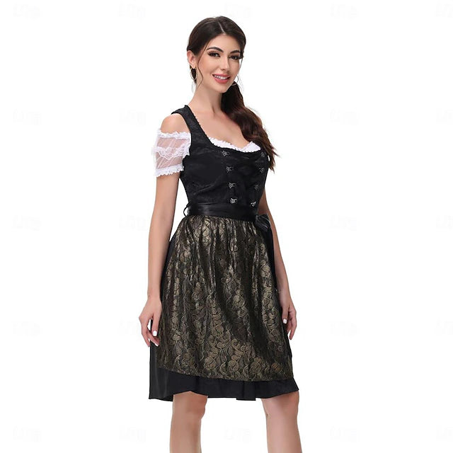 Damen Dirndl Oktoberfest Tracht Mit Spitze | Festlich