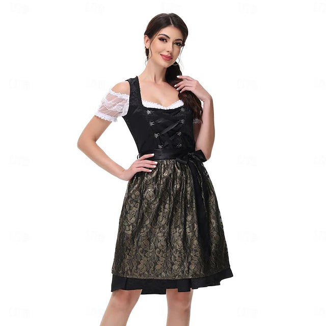 Damen Dirndl Oktoberfest Tracht Mit Spitze | Festlich
