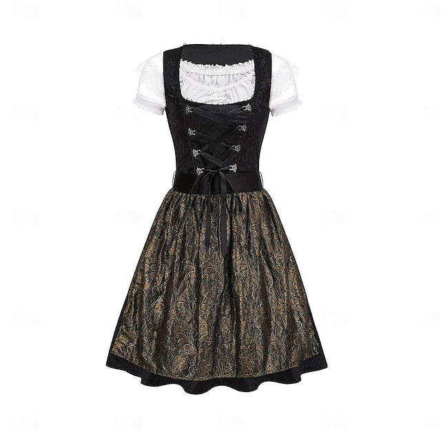 Damen Dirndl Oktoberfest Tracht Mit Spitze | Festlich