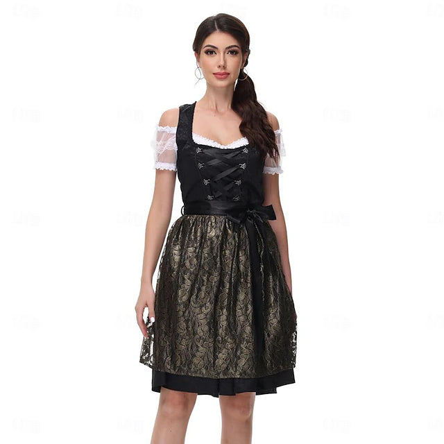 Damen Dirndl Oktoberfest Tracht Mit Spitze | Festlich