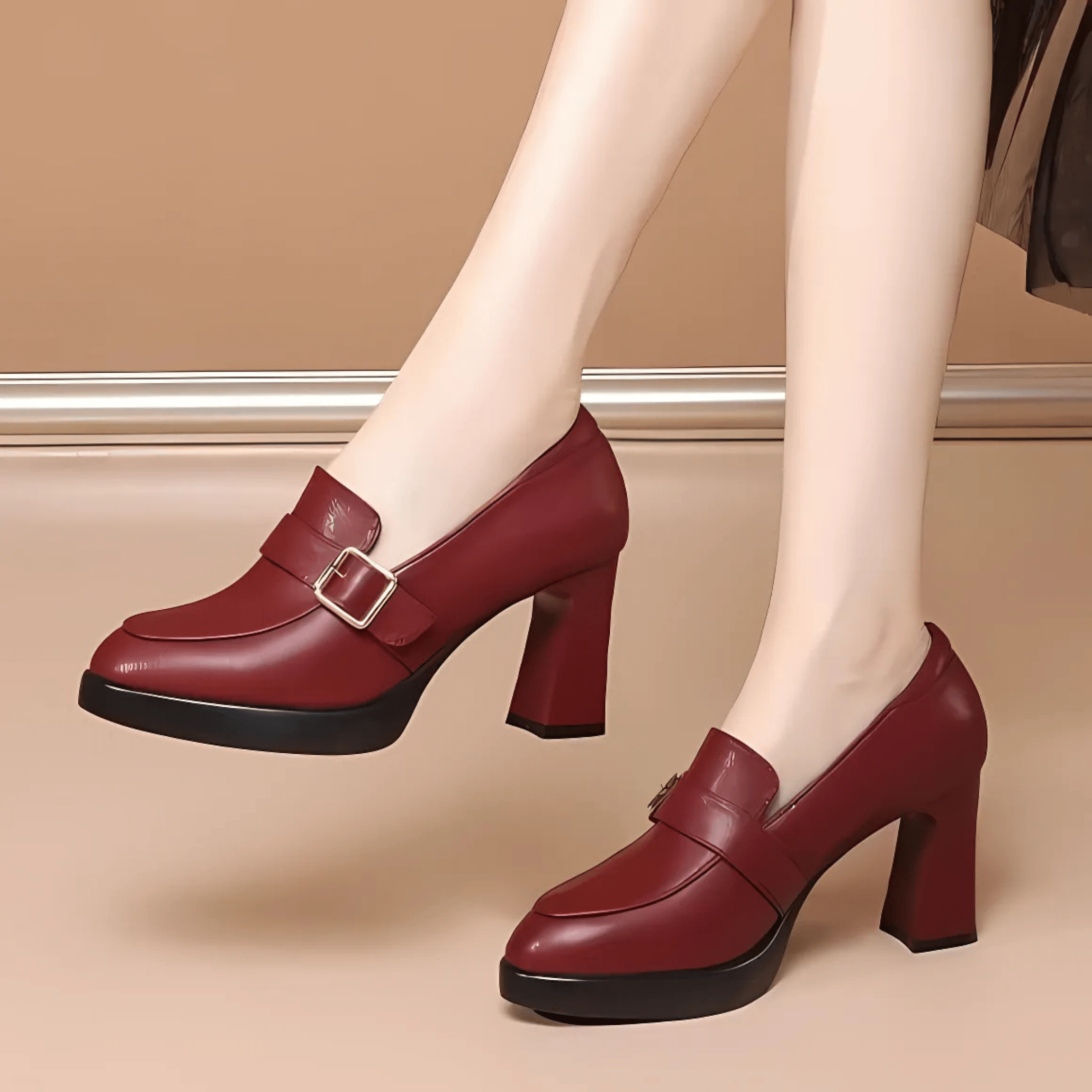 Damen Dirndl Pumps Mit Hohem Absatz Und Schnalle | Oktoberfest