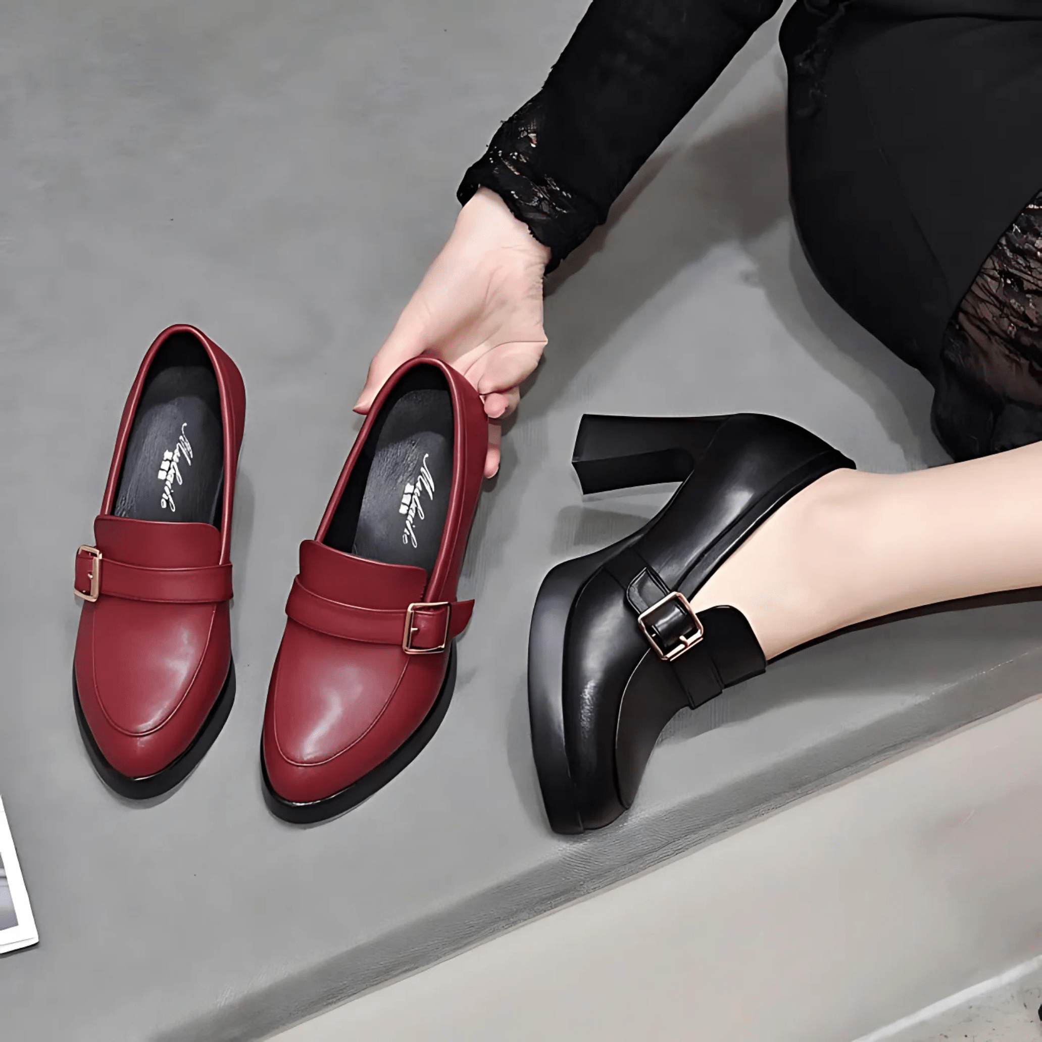 Damen Dirndl Pumps Mit Hohem Absatz Und Schnalle | Oktoberfest