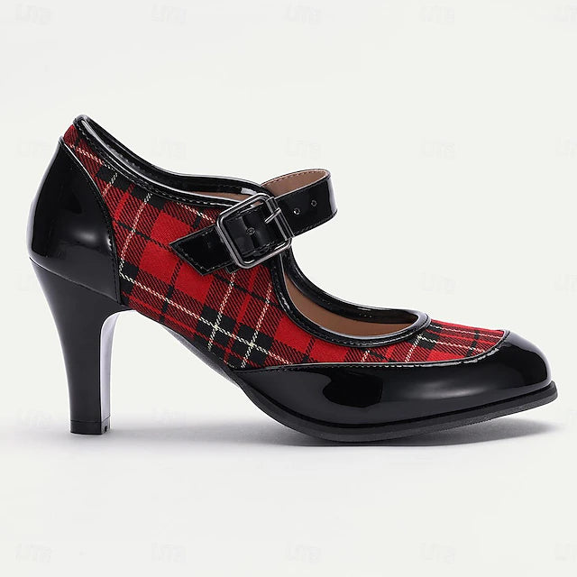 Damen Dirndl Schuhe Kariert Oktoberfest | Festlich