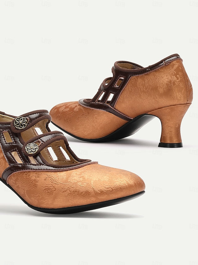 Damen Dirndl Schuhe Mit Riemenknöpfen | Oktoberfest