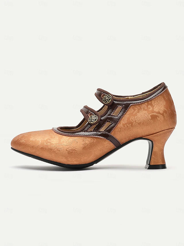 Damen Dirndl Schuhe Mit Riemenknöpfen | Oktoberfest