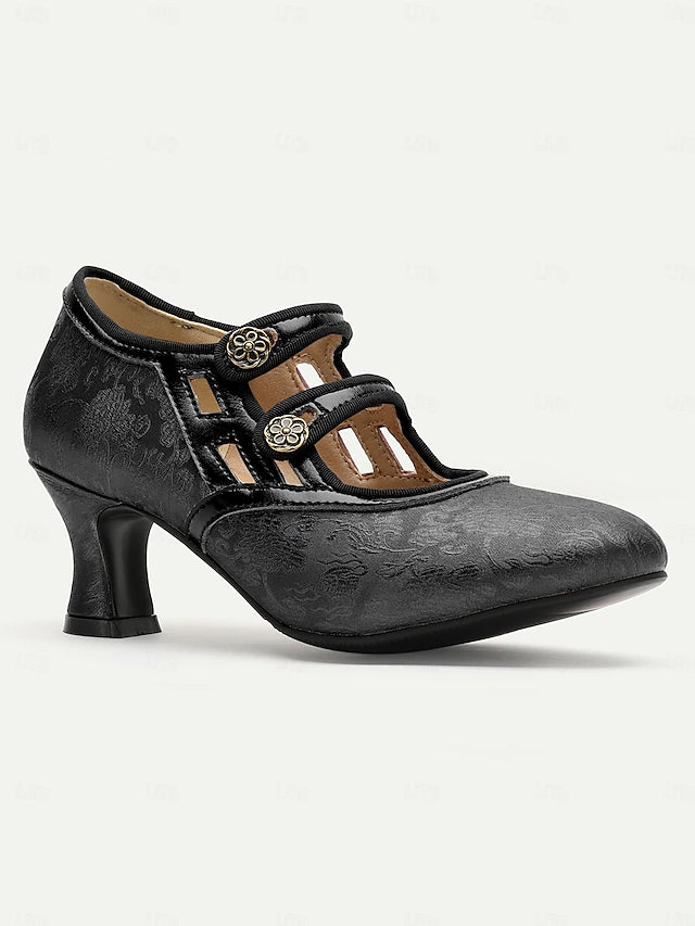 Damen Dirndl Schuhe Mit Riemenknöpfen | Oktoberfest