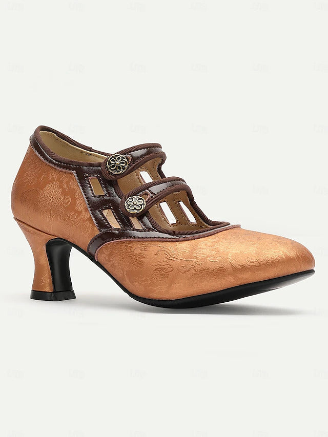 Damen Dirndl Schuhe Mit Riemenknöpfen | Oktoberfest