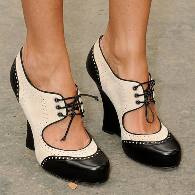 Damen Dirndl Schuhe Mit Schnürung Und Absatz | Oktoberfest
