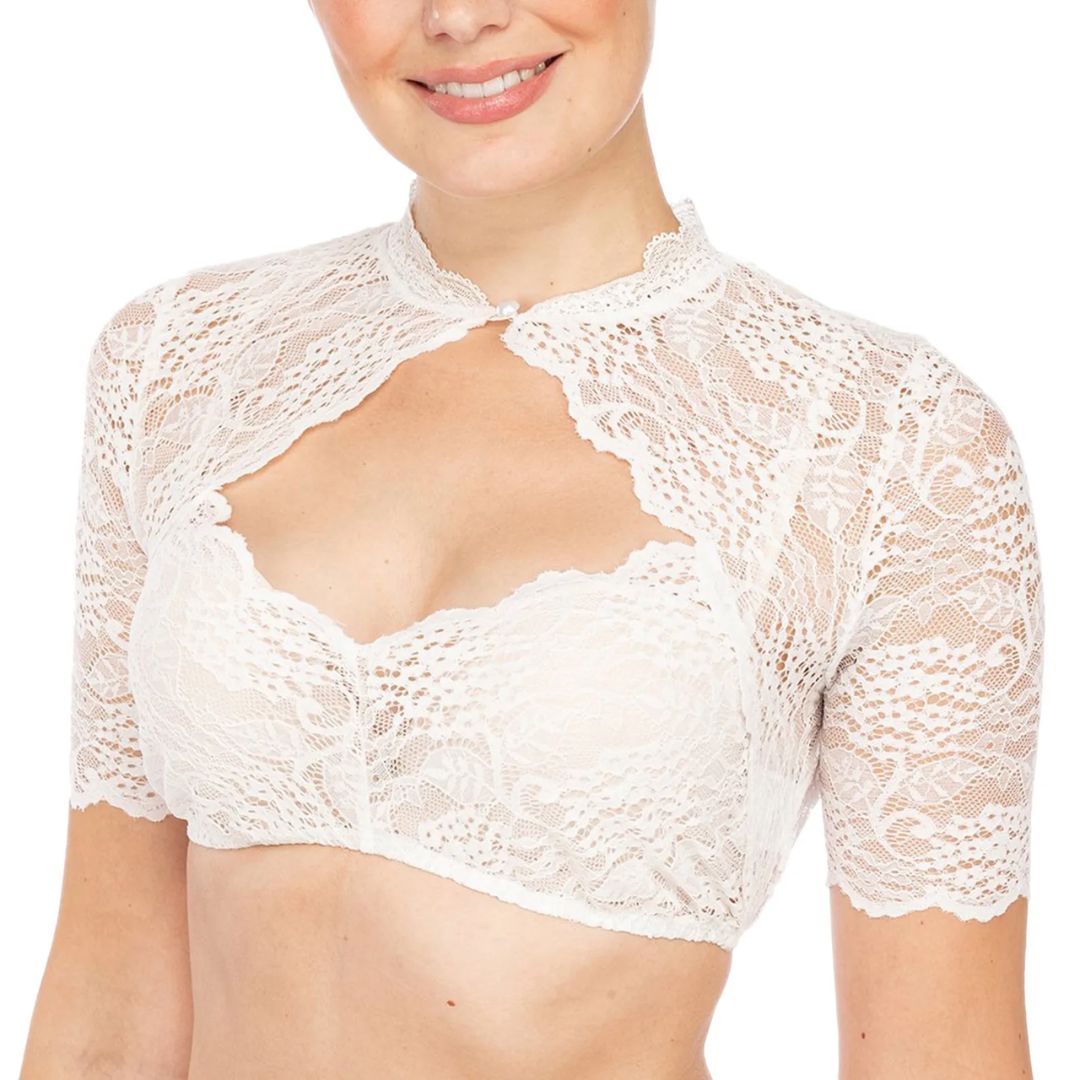 Damen Dirndlbluse Spitze Mit Cut-Out | Oktoberfest