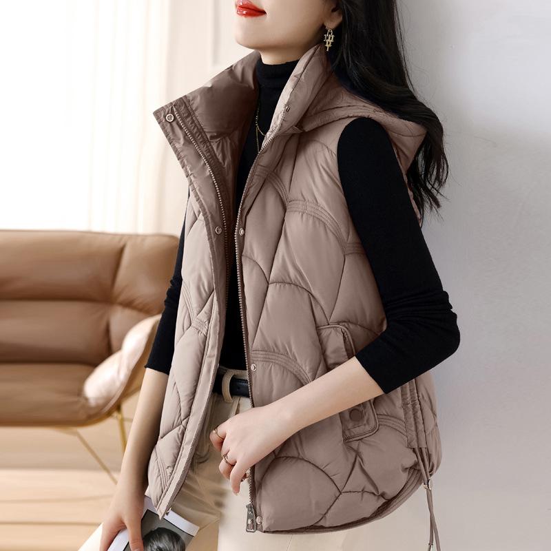 Damen Gilet Mit Kapuze Und Steppdesign | Modern