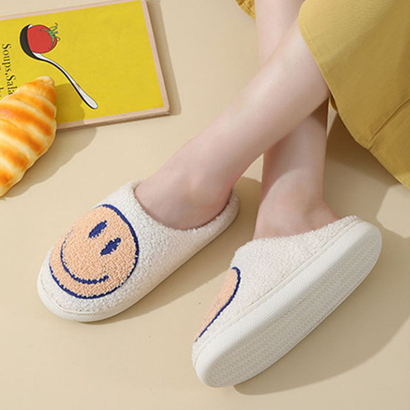 Damen Hausschuhe Mit Smiley-Motiv | Gefüttert