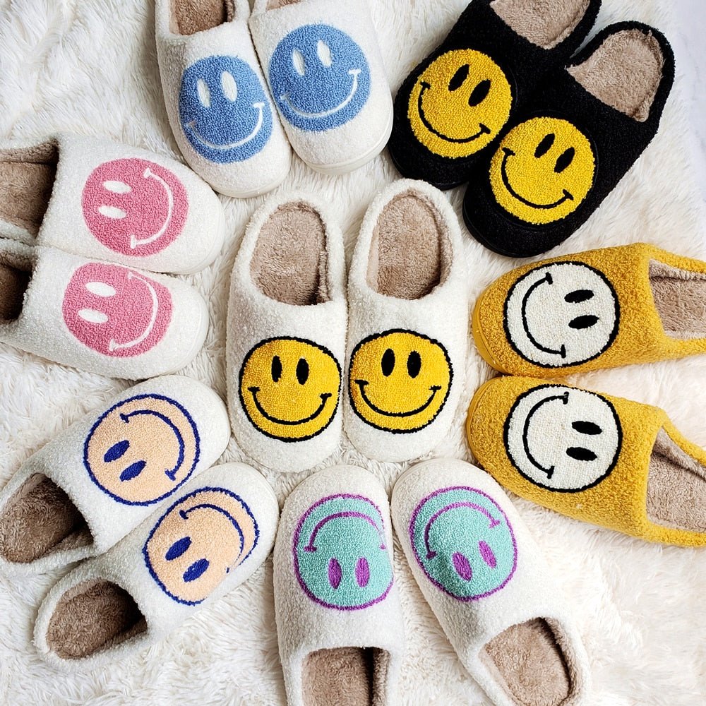 Damen Hausschuhe Mit Smiley-Motiv | Gefüttert