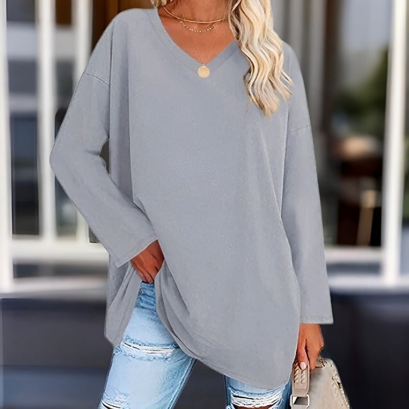 Damen Langarmshirt V-Ausschnitt | Locker