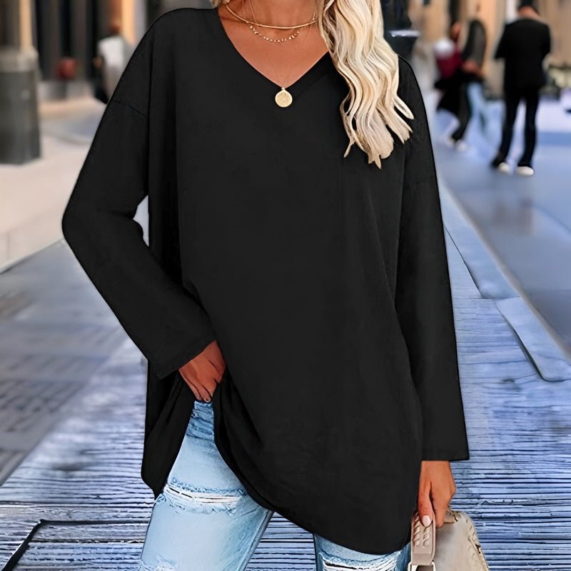 Damen Langarmshirt V-Ausschnitt | Locker
