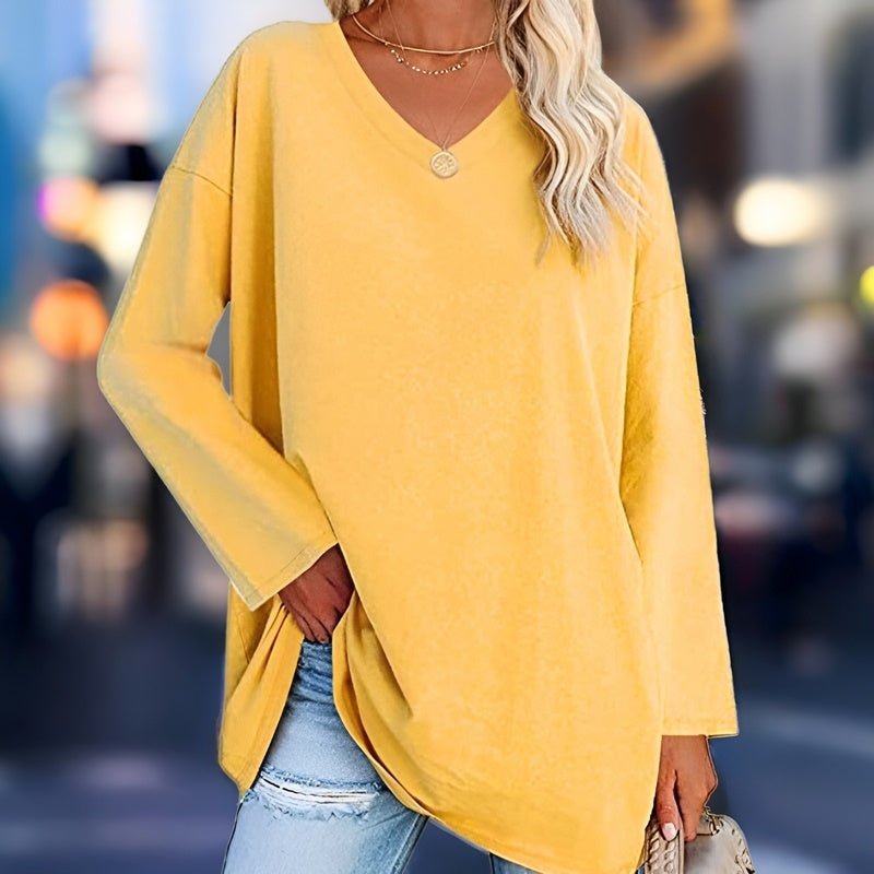 Damen Langarmshirt V-Ausschnitt | Locker