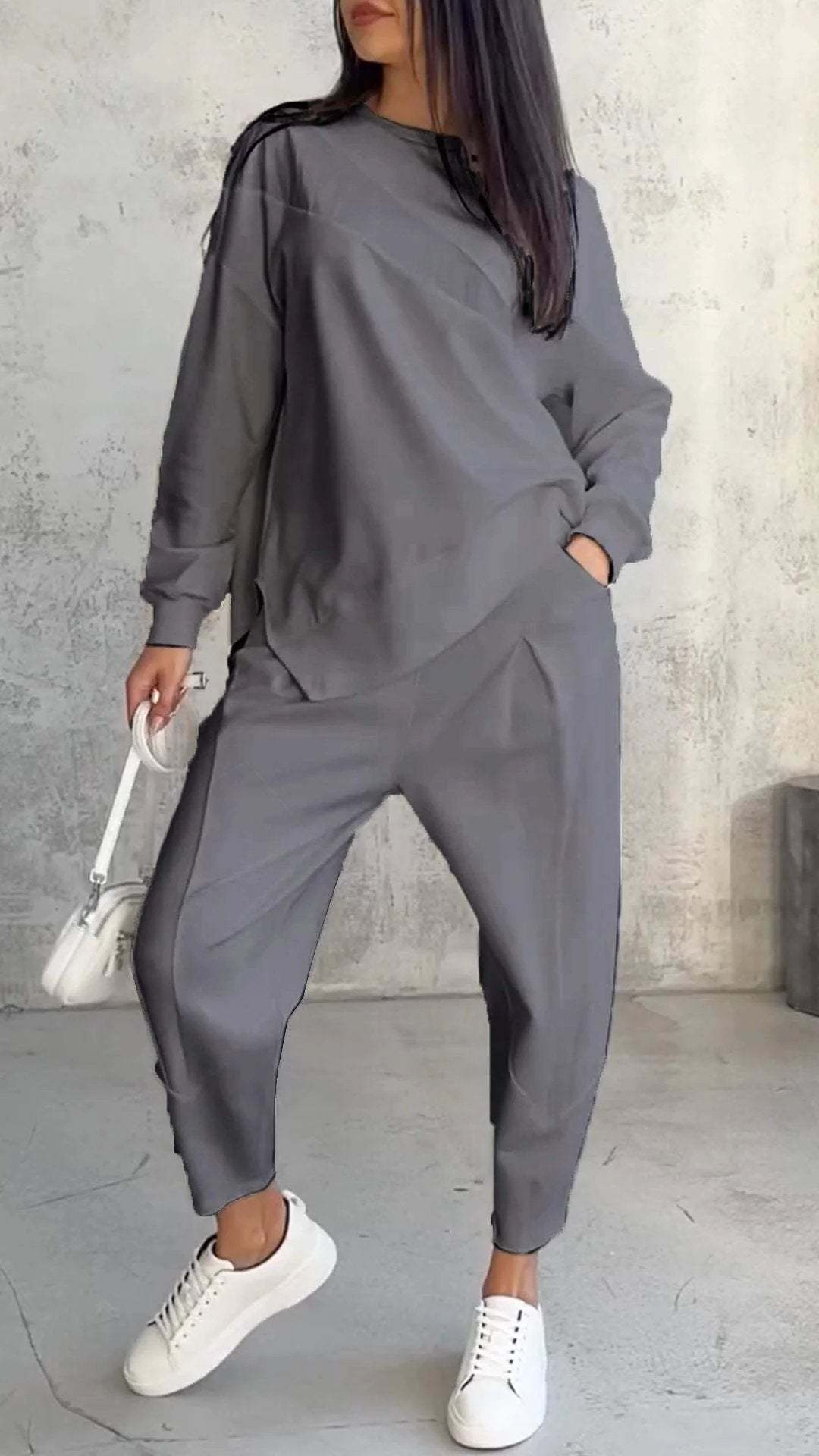 Damen Loungewear Set Mit Hosen & Langarm | Modern