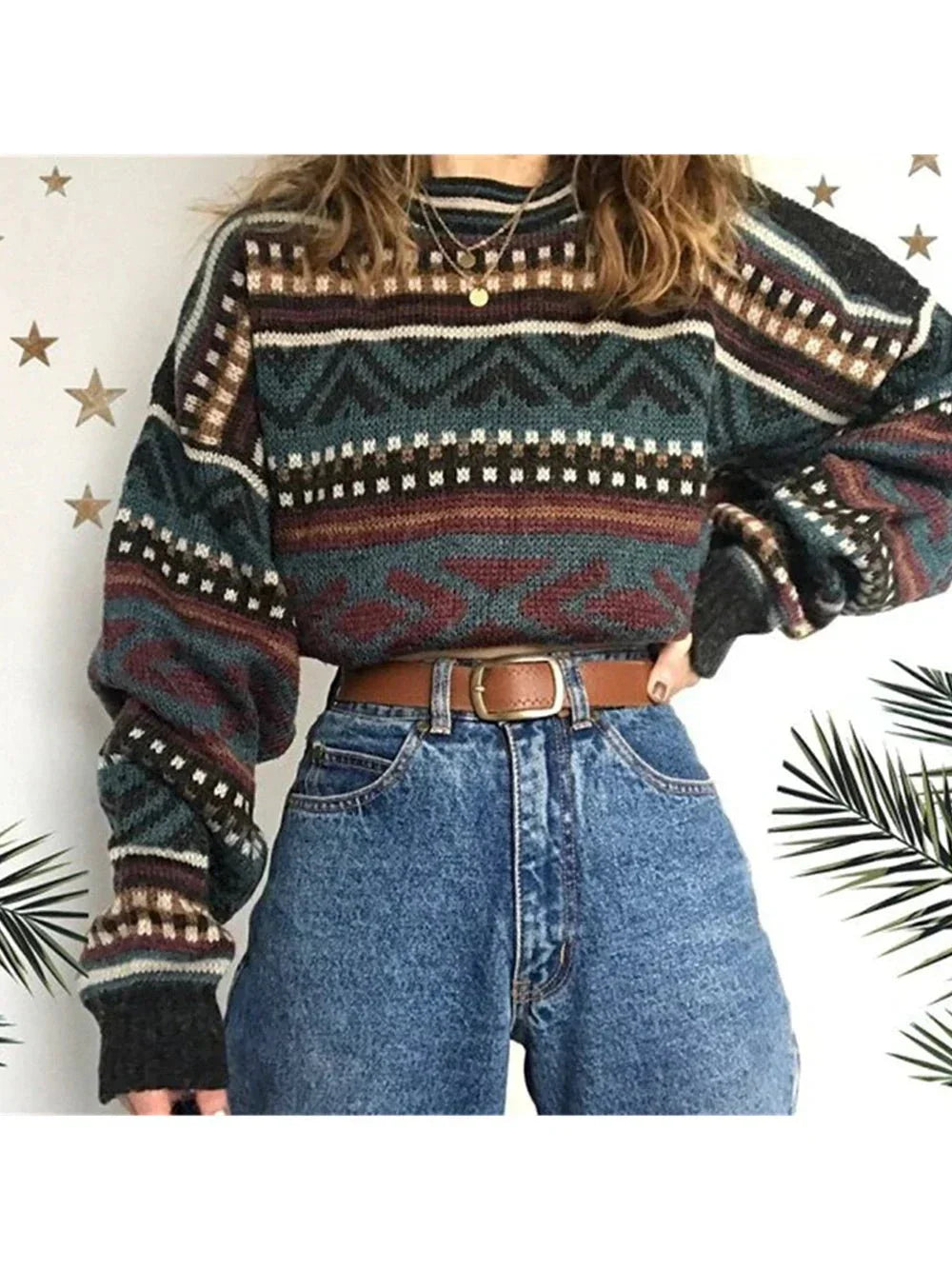 Damen Norweger Pulli Mit Muster | Warm