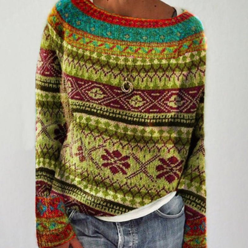Damen Norweger Pulli Mit Strickmuster | Warm