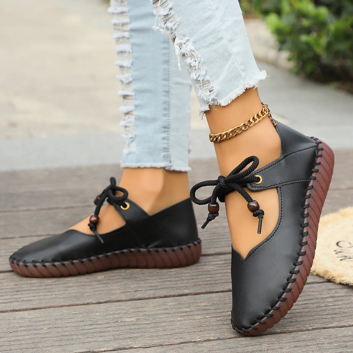 Damen Oktoberfest Dirndl Ballerinas | Riemchen