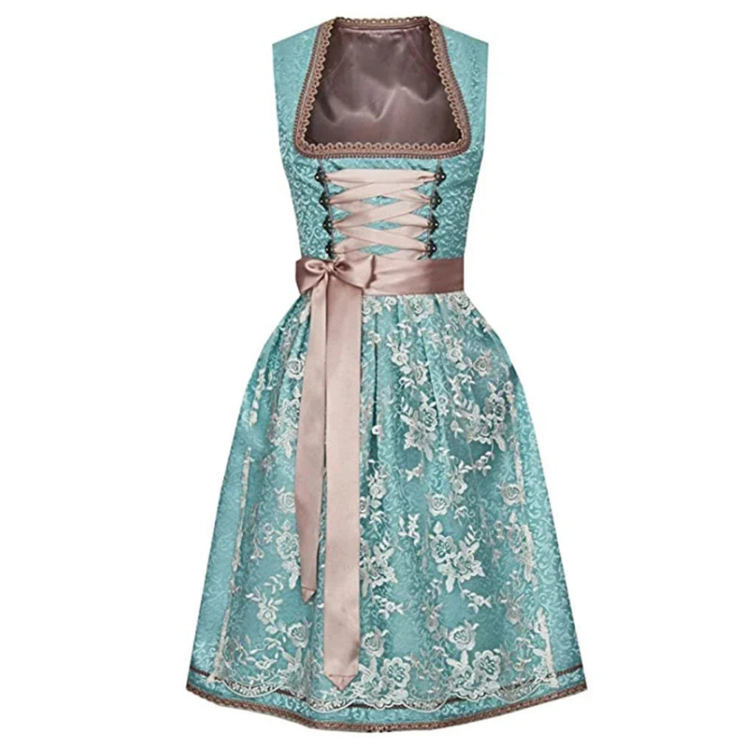 Damen Oktoberfest Dirndl Mit Floraler Stickerei | Midi
