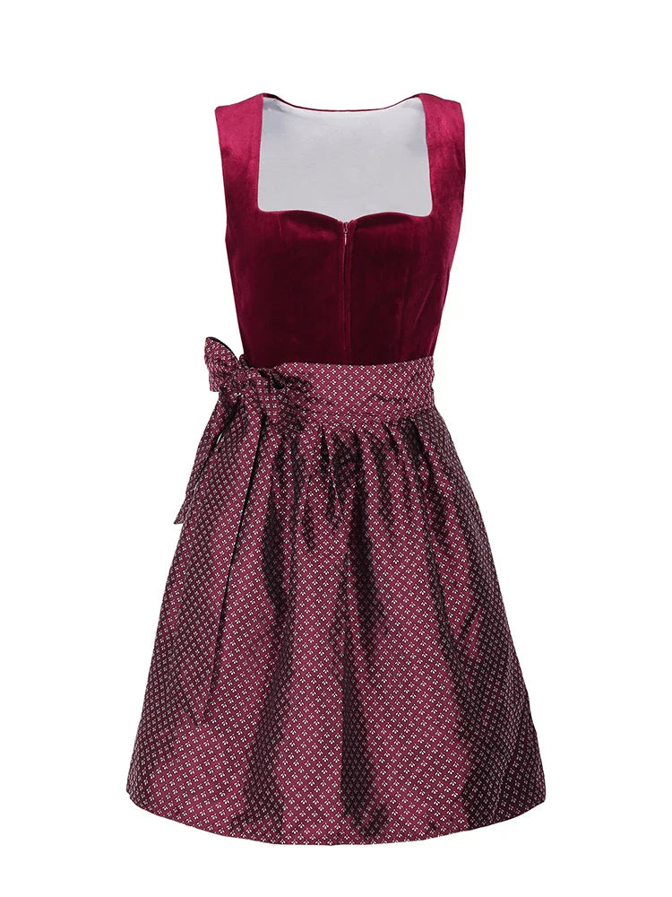 Damen Oktoberfest Dirndl Mit Quadratischem Ausschnitt | Kurz