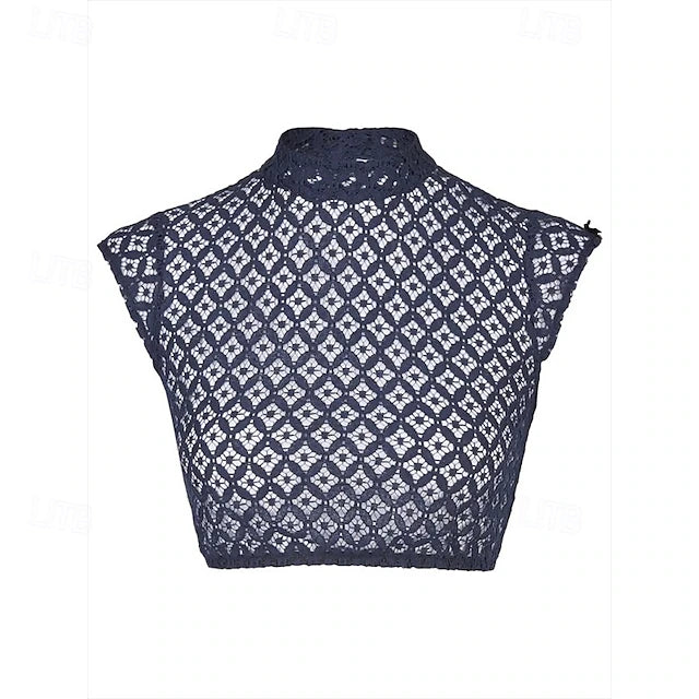 Damen Oktoberfest Dirndlbluse Hochgeschlossen | Ärmellos