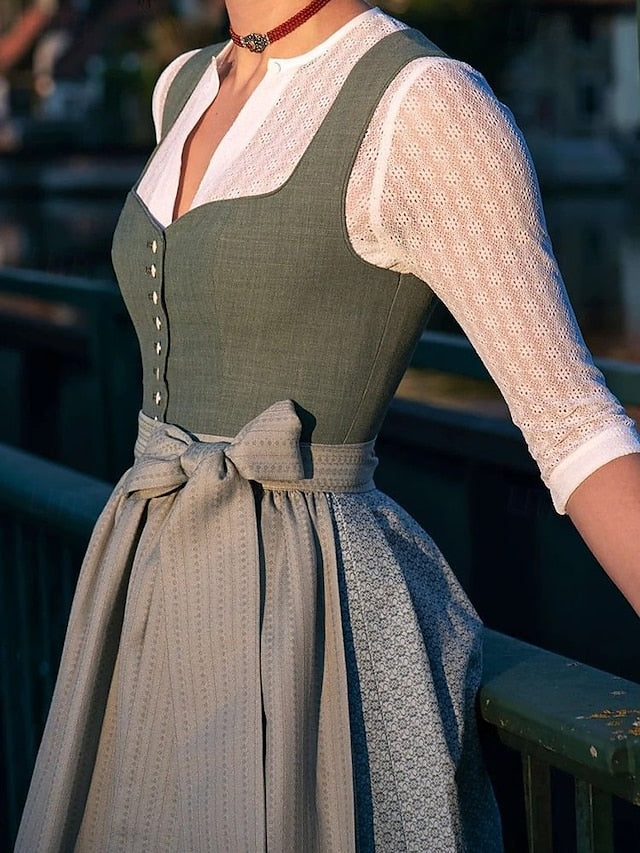 Damen Oktoberfest Kleid Mit Mieder Und Schärpe | Festlich