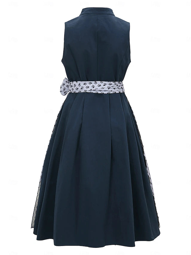 Damen Oktoberfest Kleid Mit Stehkragen Und Schärpe | Festlich