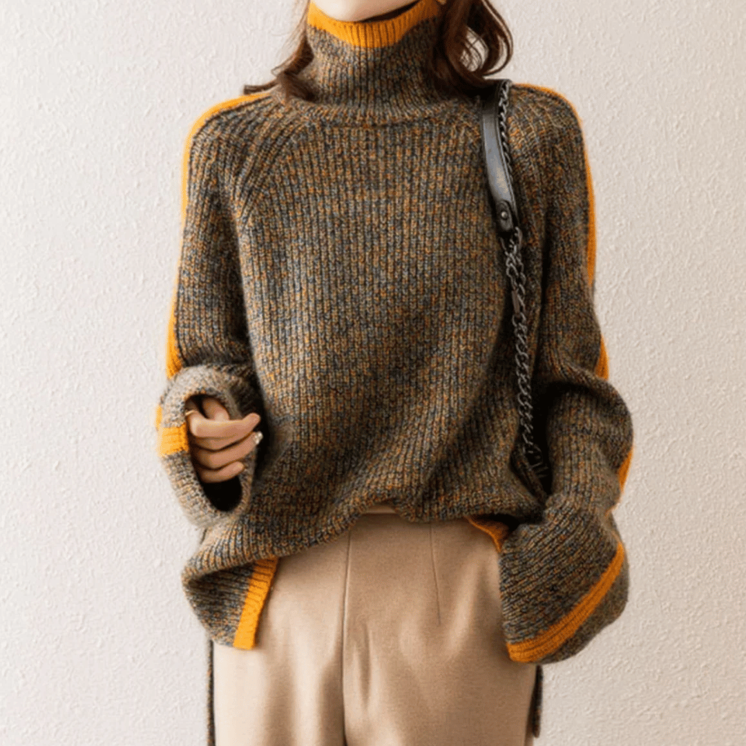 Damen Oversize Pullover Mit Rollkragen | Warm
