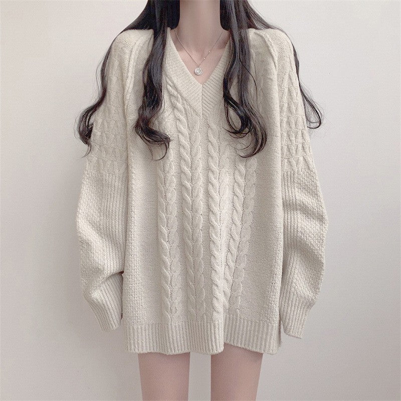 Damen Oversize Pullover Mit V Ausschnitt | Strick
