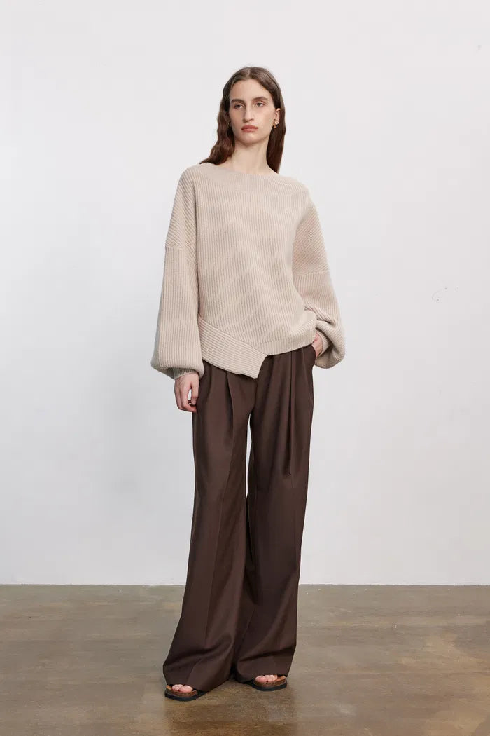 Damen Oversize Pullover Mit Weitem Ausschnitt | Strick