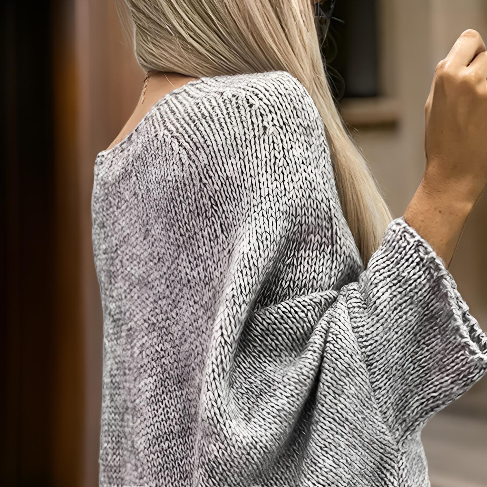Damen Oversize Strickpullover Mit Groben Maschen | Lang