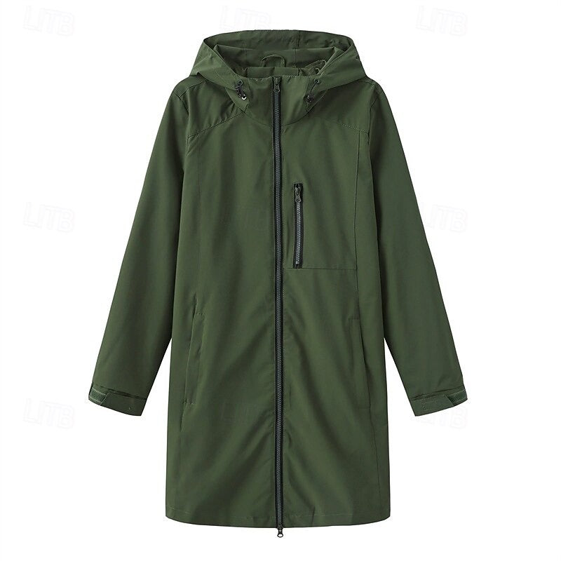 Damen Regenmantel Lang Mit Kapuze | Übergangsjacke