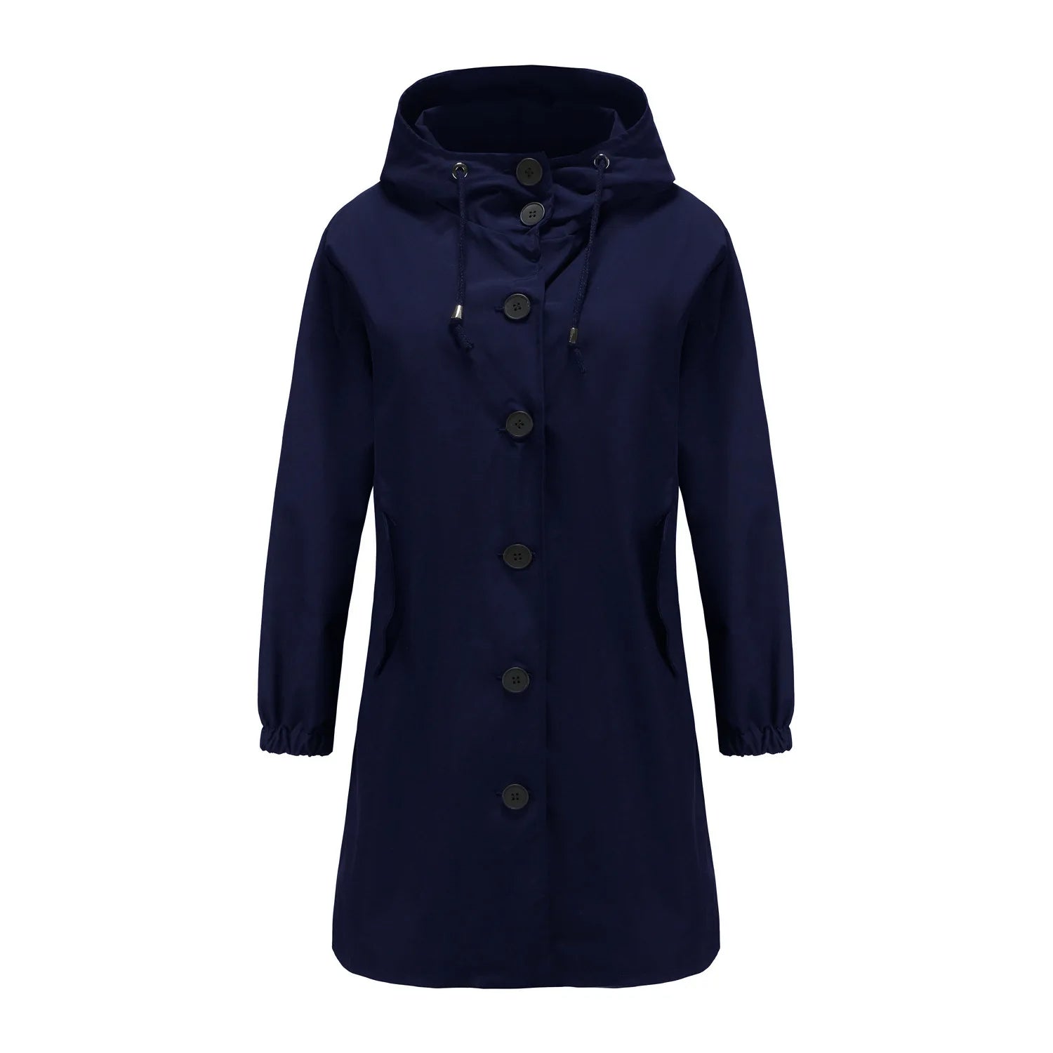 Damen Regenmantel Mit Kapuze Und Knöpfen | Übergangsjacke
