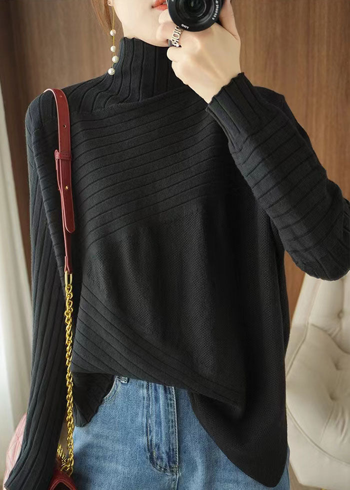Damen Rollkragenpullover Asymmetrisch | Strick