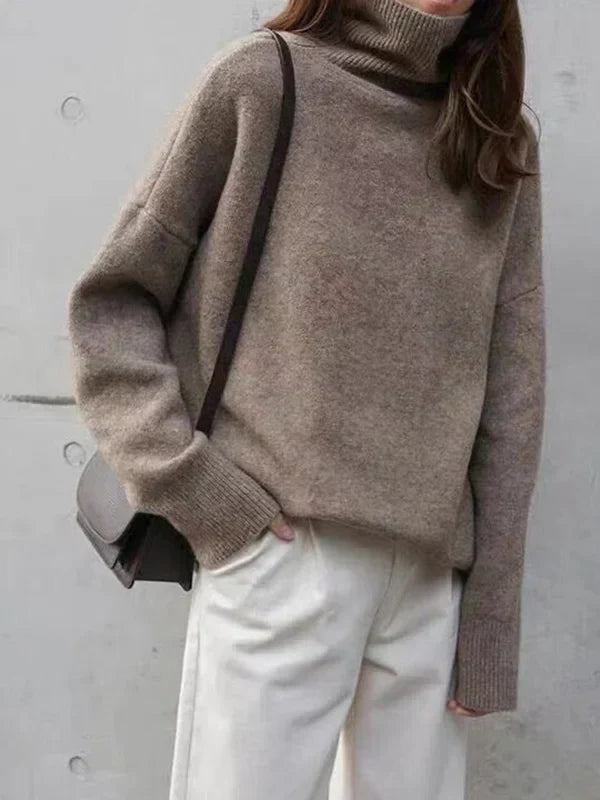 Damen Rollkragenpullover Locker Geschnitten | Winter