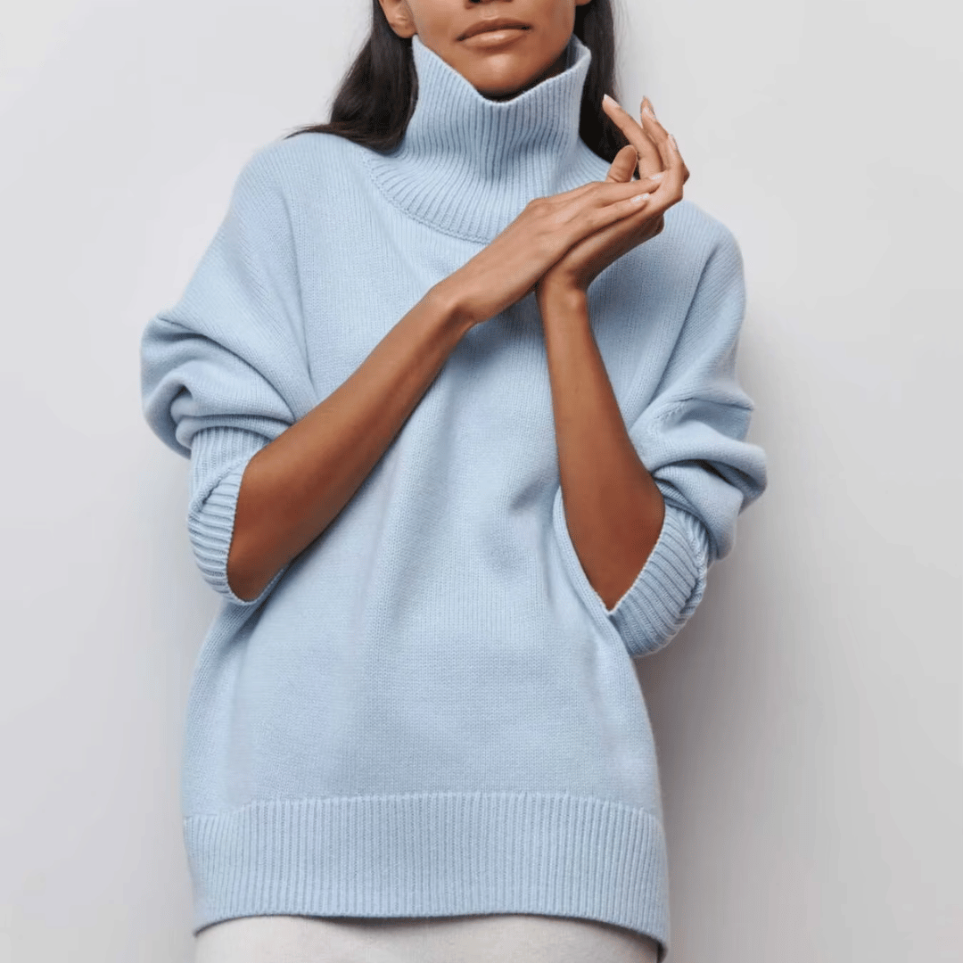 Damen Rollkragenpullover Oversize Strick | Warm