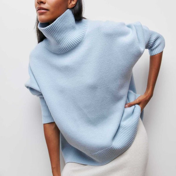 Damen Rollkragenpullover Strick Oversize | Warm
