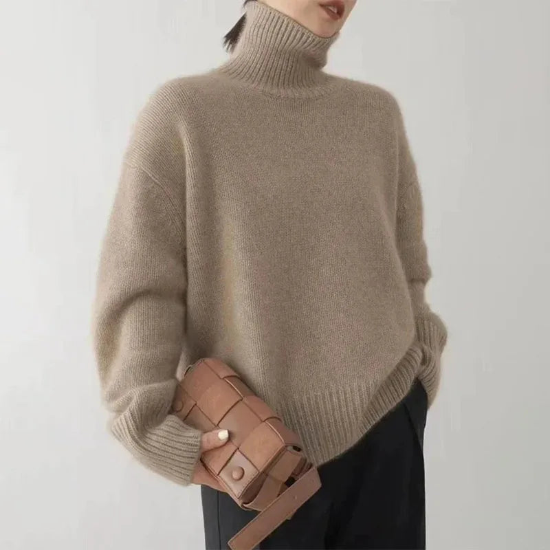 Damen Rollkragenpullover Strick | Warm