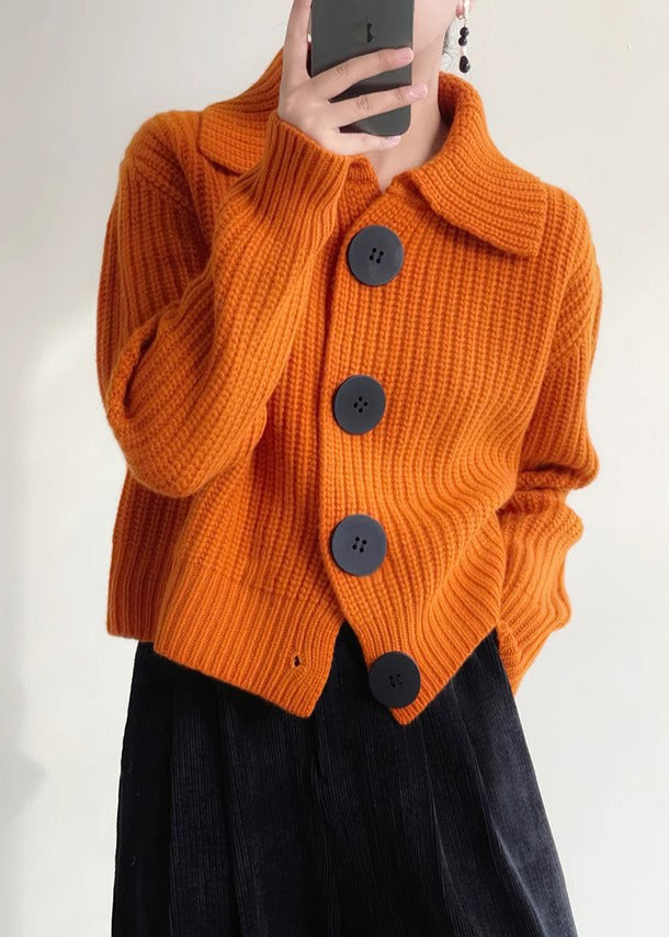 Damen Strickjacke Kurz Mit Großen Knöpfen | Oversize