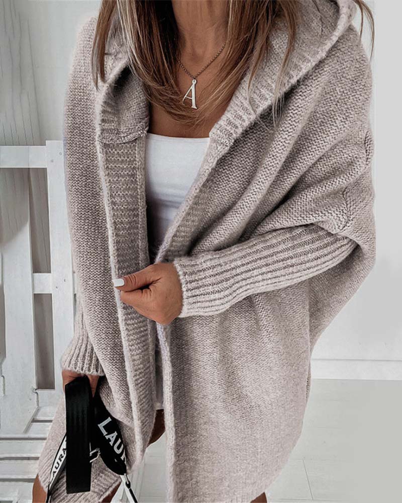 Damen Strickjacke Mit Kapuze | Lang