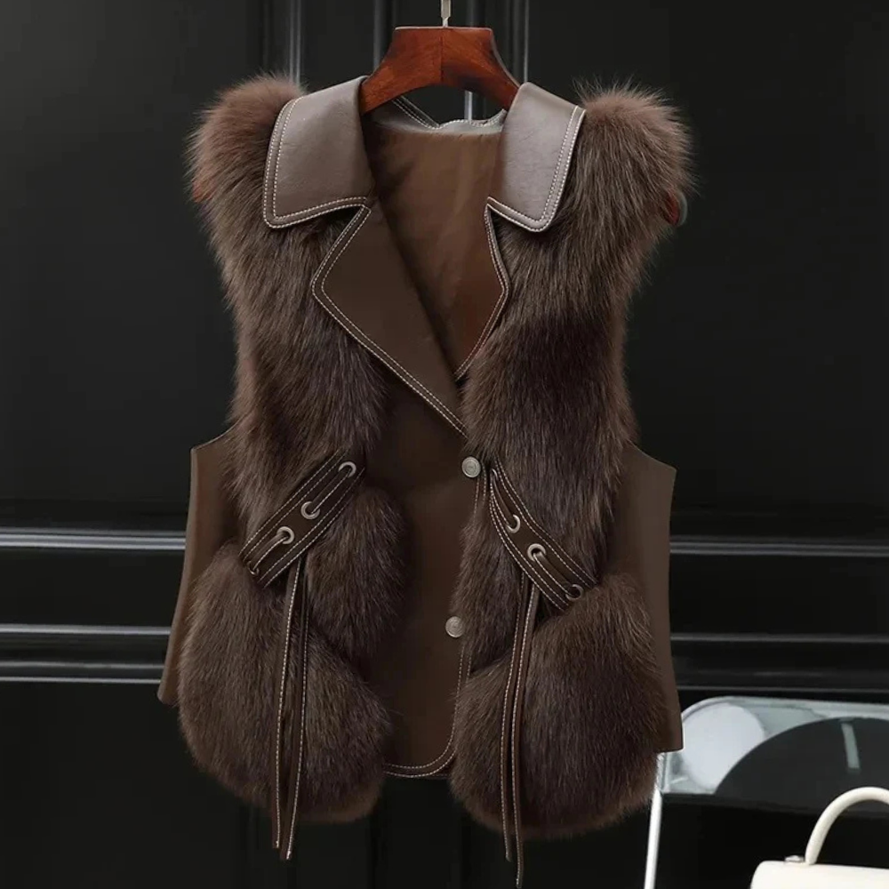 Damen Weste Mit Kragen Und Warmem Design | Elegant