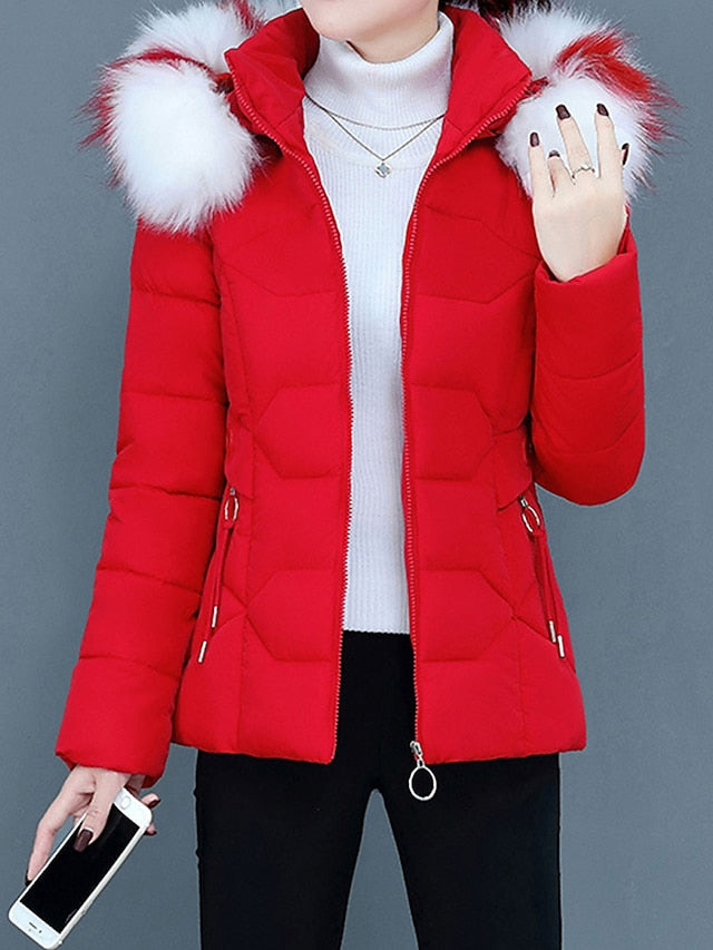 Damen Winterjacke Mit Kapuze | Warm Kurz